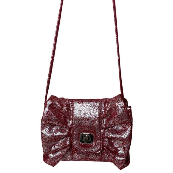 Retro L.A. Express Pink Silver Ruched Crossbody Bag 7x6 Small Purse - Picture 7 of 11